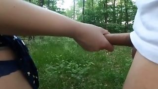 Stepsister Very First Time Outdoor Almost Caught By Parents